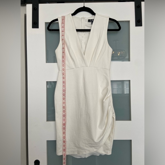 Lulu’s cocktail hour ivory wrap dress - Picture 6 of 8